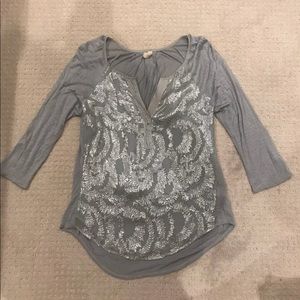 Anthropologie Sparkly Henley